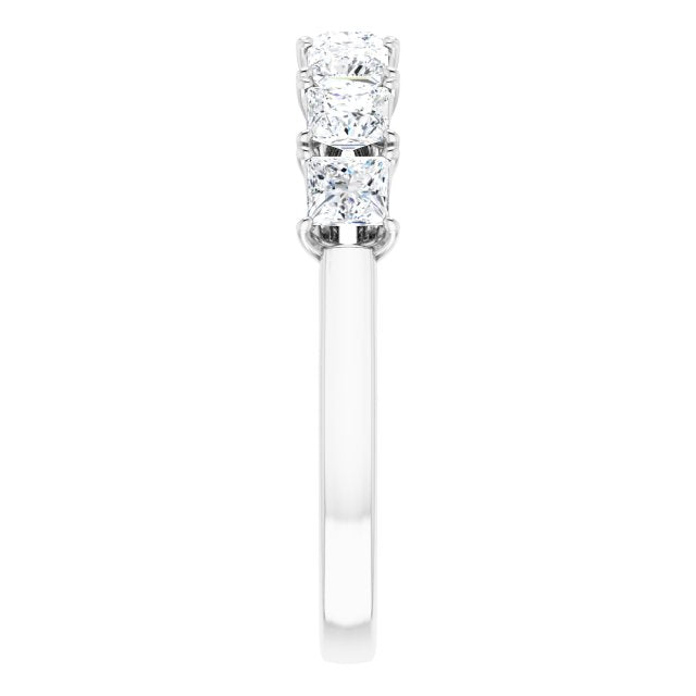 1.26 ct. Princess Cut Diamond Wedding Band 7 Stone Anniversary Ring-VIRABYANI